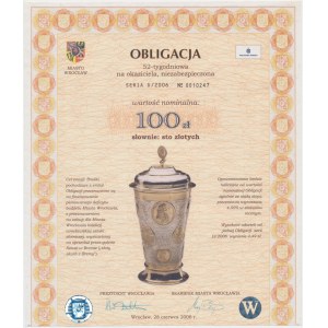 Wrocław, 4,5% obligacja Złoty Skarb Bremy, 100 zł 2006