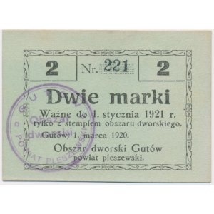 Gutów, 2 marki 1920 - ramka A na górze i na dole