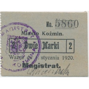 Kozmin, 2 značky 1920 - razítko B