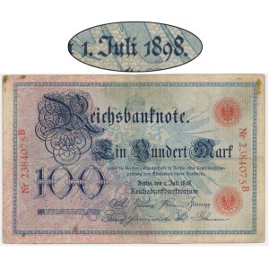 Deutschland, 100 Mark 1898 - seltener Jahrgang