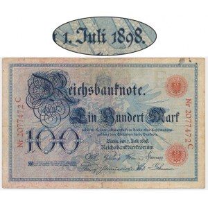Německo, 100 marek 1898 - vzácnější ročník