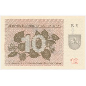 Lithuania, 10 Talonas 1991 - with text -