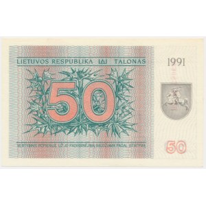 Lithuania, 50 Talonas 1991 - with text -