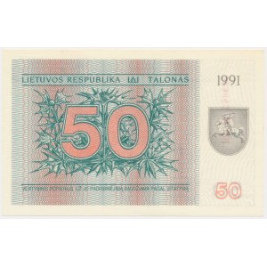 Litauen, 50 Talonas 1991 - mit einer Klausel -