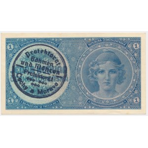 Bohemia and Moravia, 1 Koruna (1939) - handstamped -