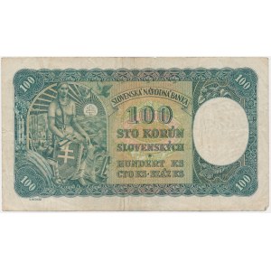 Slovaquie, 100 couronnes 1940
