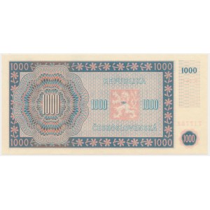Tschechoslowakei, 1.000 Kronen 1945 - MODELL -.