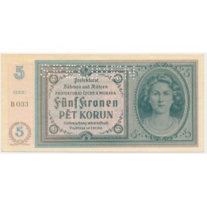 Čechy a Morava, 5 korún (1940) - MODEL -.