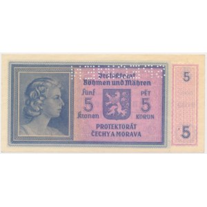Czechy i Morawy, 5 koron (1940) - WZÓR -
