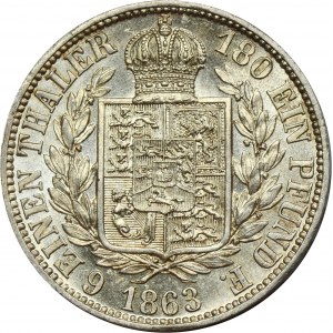 Nemecko, Hannover, George V, 1/6 Thaler Hannover 1863