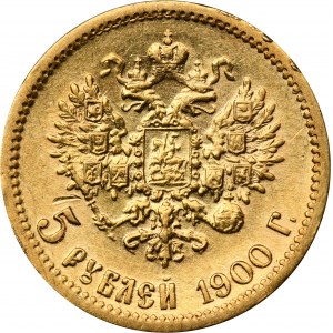 Russland, Nikolaus II., 5 Rubel St. Petersburg 1900 ФЗ