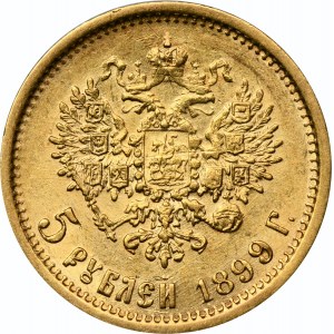 Rosja, Mikołaj II, 5 Rubli Petersburg 1899 ФЗ