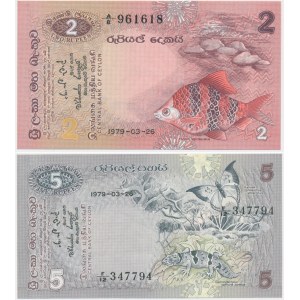 Sri Lanka, zestaw 2-5 rupii 1979 (2 szt.)