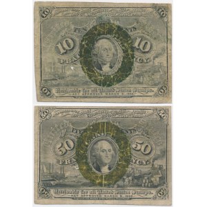 USA, 10-50 Cent 1863 Satz (2 Stück).