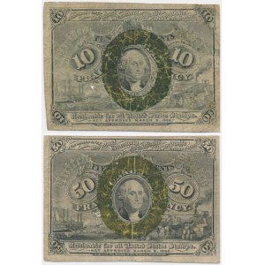 USA, zestaw 10-50 centów 1863 (2 szt.)