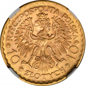 10 złotych 1925 Chrobry - NGC MS64