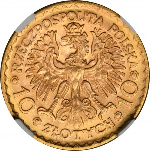 10 zlatých 1925 Chrobry - NGC MS64