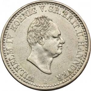 Germany, Braunschweig-Calenberg-Hannover, Wilhelm IV, Thaler Hannover 1834 B