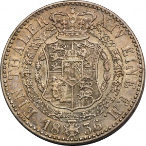 Deutschland, Braunschweig-Calenberg-Hanower, Wilhelm IV, Thaler Hannover 1836 B