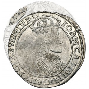 John II Casimir, 1/4 Thaler, Posen 1651 AT - VERY RARE, crowned bust