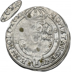 John II Casimir, 1/4 Thaler, Posen 1651 AT - VERY RARE, crowned bust