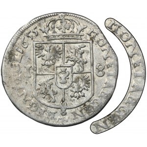 John II Casimir, 1/4 Thaler Fraustadt 1655 MW - VERY RARE