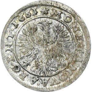 Silesia, Duchy of Liegnitz-Brieg-Wohlau, Ludwig IV, 3 Kreuzer Brieg 1661 EW