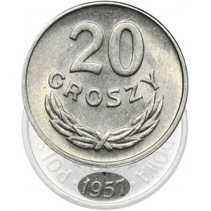 20 groszy 1957 - RZADKIE, wąska data