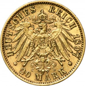 Německo, Württembersko, Wilhelm II. z Württemberska, 20. marka Stuttgart 1897 F