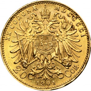 Austria, Franz Josef I, 20 Corona Wien 1901