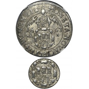 John II Casimir, 1/4 Thaler 1663 HDL - NGC MS63