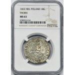 John II Casimir, 1/4 Thaler 1663 HDL - NGC MS63