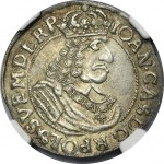 John II Casimir, 1/4 Thaler 1663 HDL - NGC MS64 - RARE