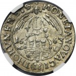 John II Casimir, 1/4 Thaler 1663 HDL - NGC MS64 - RARE