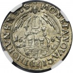 Jan II Kazimierz, Ort Toruń 1663 HDL - NGC MS64 - BARDZO RZADKI, popiersie z Orderem Św. Ducha