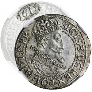 Zikmund III Vasa, Ort Gdaňsk 1615 - NGC MS62 - Vzácné, KRÁSNÉ