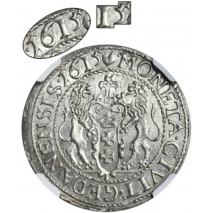 Zygmunt III Waza, Ort Gdańsk 1615 - NGC MS62 - RZADKI, PIĘKNY