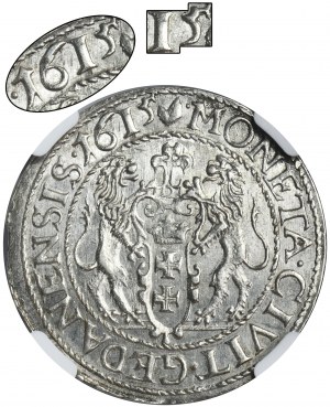 Zygmunt III Waza, Ort Gdańsk 1615 - NGC MS62 - RZADKI, PIĘKNY