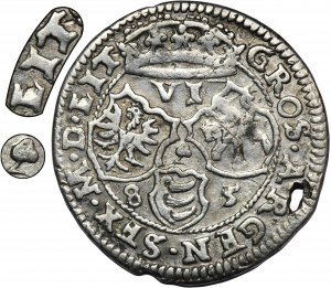Stephan Bathory, 6 Groschen Vilnius 1585 - RARE