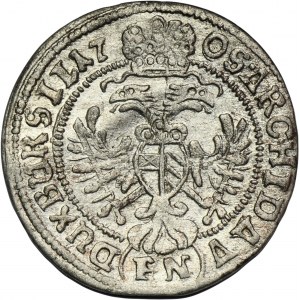 Slezsko, habsburská vláda, Leopold I., 3 Krajcary Wrocław 1705 FN