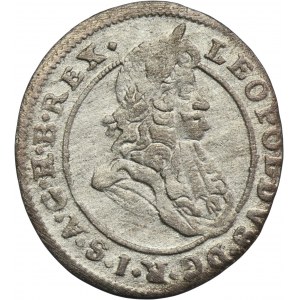 Silesia, Habsburg rule, Leopold I, 1 Kreuzer Brieg 1700 CB