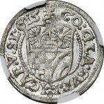 Slezsko, Ziębicko-Oleśnické knížectví, Karel II, 3 Krajcary Olesnica 1615 - NGC MS61