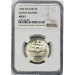 Plachetnica, 5 zlatých 1936 - NGC MS63 - KRÁSNA