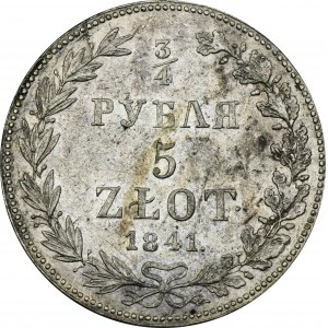 3/4 rublu = 5 zlotých Varšava 1841 MW