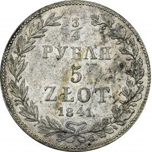 3/4 rouble = 5 zloty Warsaw 1841 MW