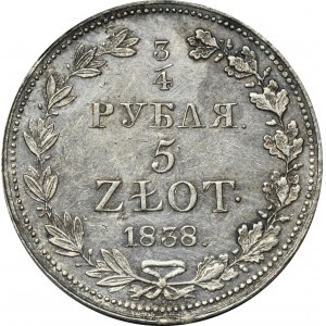 3/4 Rubel = 5 Zloty Warschau 1838 MW