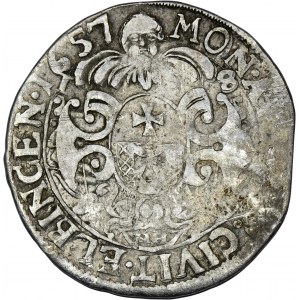 Elbing under Sweden, Karl X Gustav, 1/4 Thaler Elbing 1657 NH - RARE