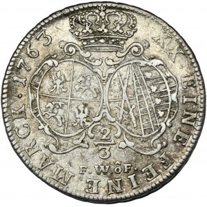 August III Sas, 2/3 Taler (Gulden) Dresden 1763 FWôF