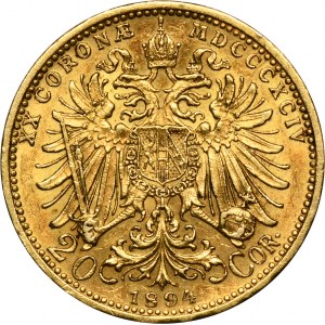 Austria, Franz Josef I, 20 Corona Wien 1894