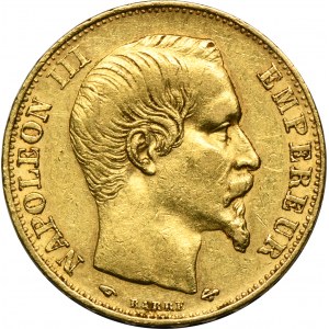 Frankreich, Napoleon III, 20 Francs Paris 1857 A